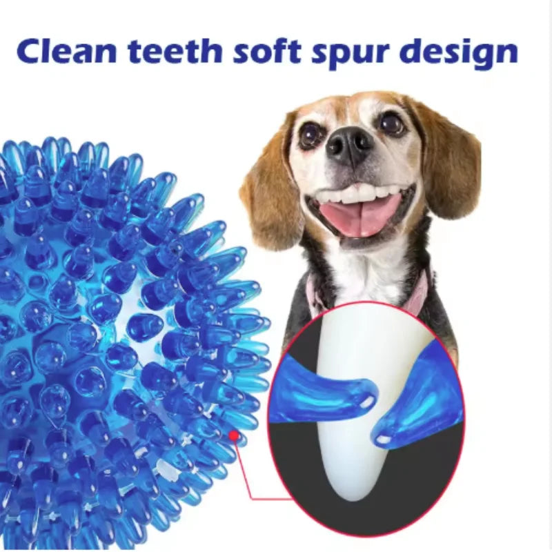 Pet Dog Toys Cat Puppy Sounding Toy Polka Squeaky Tooth Cleaning Ball TPR Training Pet Teeth Chewing Toy Balls Accessories