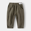 2026 Spring Autumn Kids Pants Boys Clothing Cotton White Khaki Pocket Pants Toddler Korean Trousers Children Loose Baby Pants