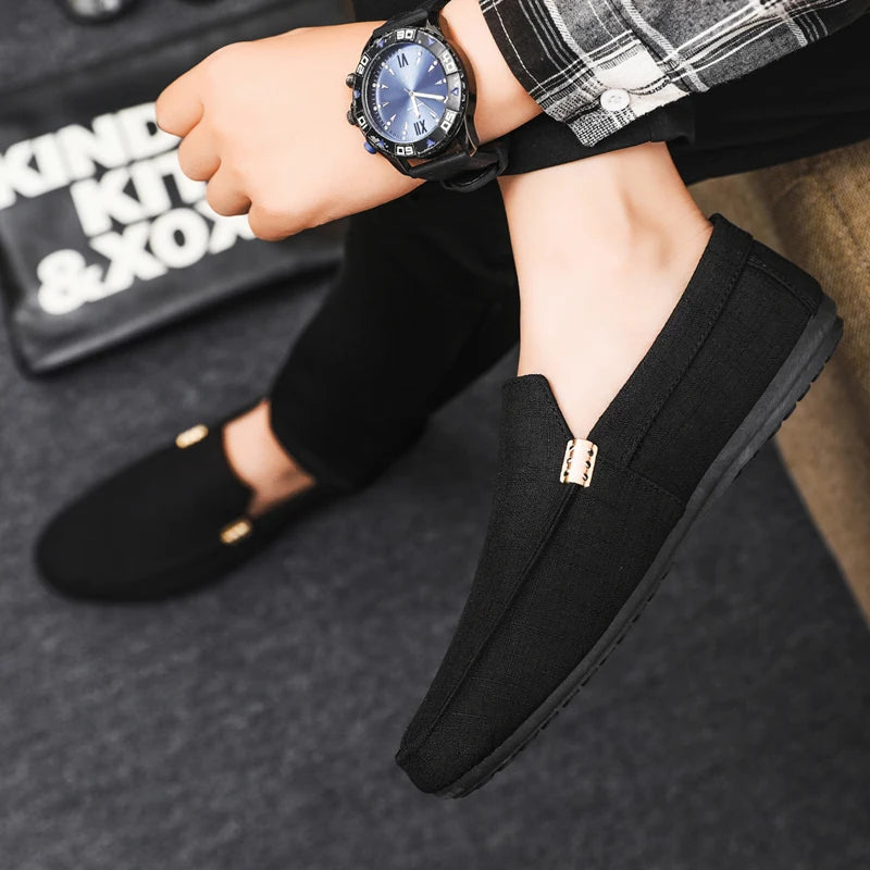 Men's Simple Solid-Color Loafers, Comfortable, Soft, Versatile, and Easy to Slip on