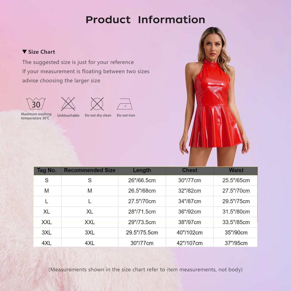 Women Wetlook Patent Leather Dress Sleeveless Sexy Halter Minidress Nightclub Party Pole Dancing Performance Dancewear Clubwear