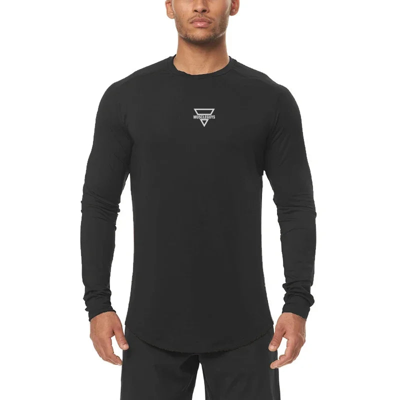 Men's Sports Loose-fitting Clothes in Stock for Basketball Training, Long-sleeved Running and Breathable Fitness Clothes