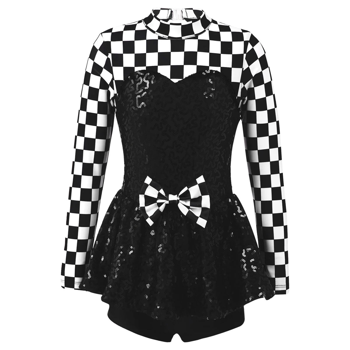 Kids Girls Race Car Driver Costume Child Racer Long Sleeve Sequins Tutu Dress Halloween Cosplay Party Carnival Fancy Dress Up