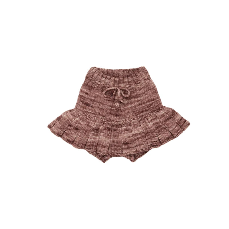 Kids' Sweater Set for Autumn & Winter 2025 MP Series - Girls' Tie-Front Shirt, Popcorn Knit Top, Skirt and Shawl Set
