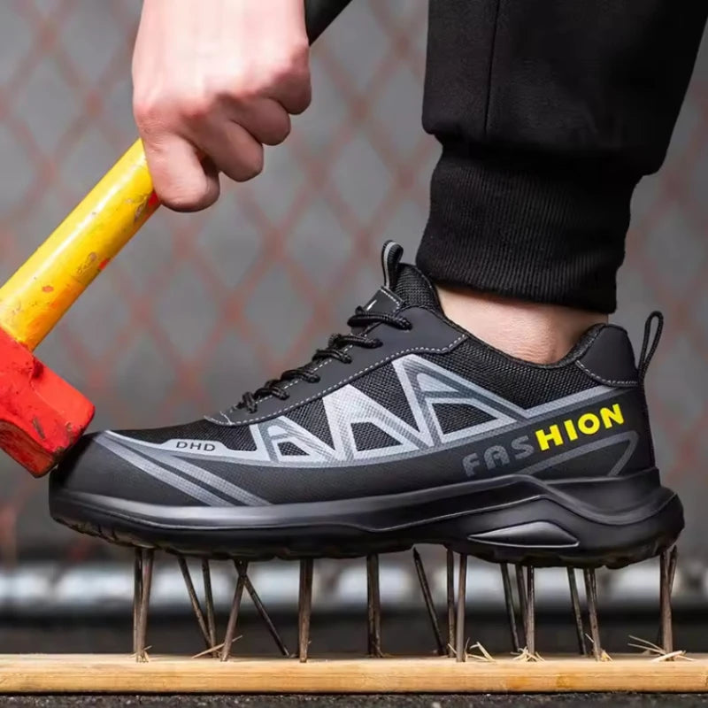 Men's Safety Shoes Anti Smash Anti Puncture Man Work Shoes Indestructible Sneakers Wear Resistant Breathable Men Shoes Steel Toe