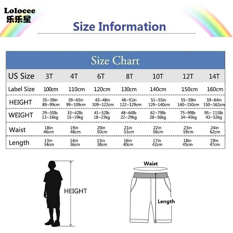 Summer Boys Sport Shorts 2024 Cartoon Dinosaur Printed Kids Pants Teens Running Sweatpant with Pocket