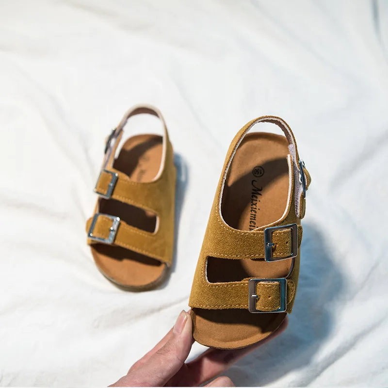 kid's Summer Boys And Girls Leather Sandals For Children Beach Shoes Kids Sports Soft Non-slip Casual Toddler Sandals 2-12 Years