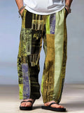 Men's Trousers Pants Beach Pants Drawstring Elastic Waist Summer 3D Print Stripe Graphic Prints Geometry Comfort Casual Pants