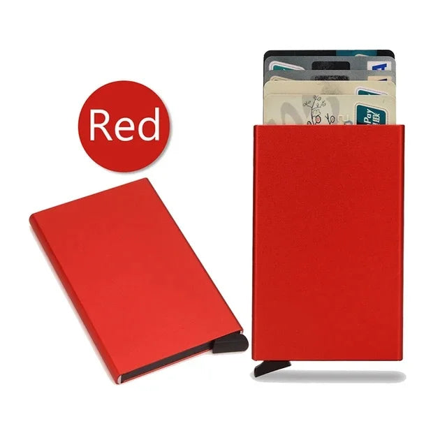 Smart Wallet Card Holder Metal Thin Slim Men Women Wallets Pop Up Minimalist Wallet Small Black Purse Vallet Walets for Men