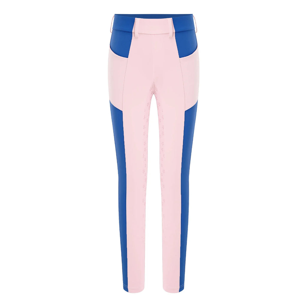 Kids Boys Girls Horse Riding Sports Pants Anti-skid Full Seat Color Block Equestrian Leggings for Gym Cycling Casual Daily Wear