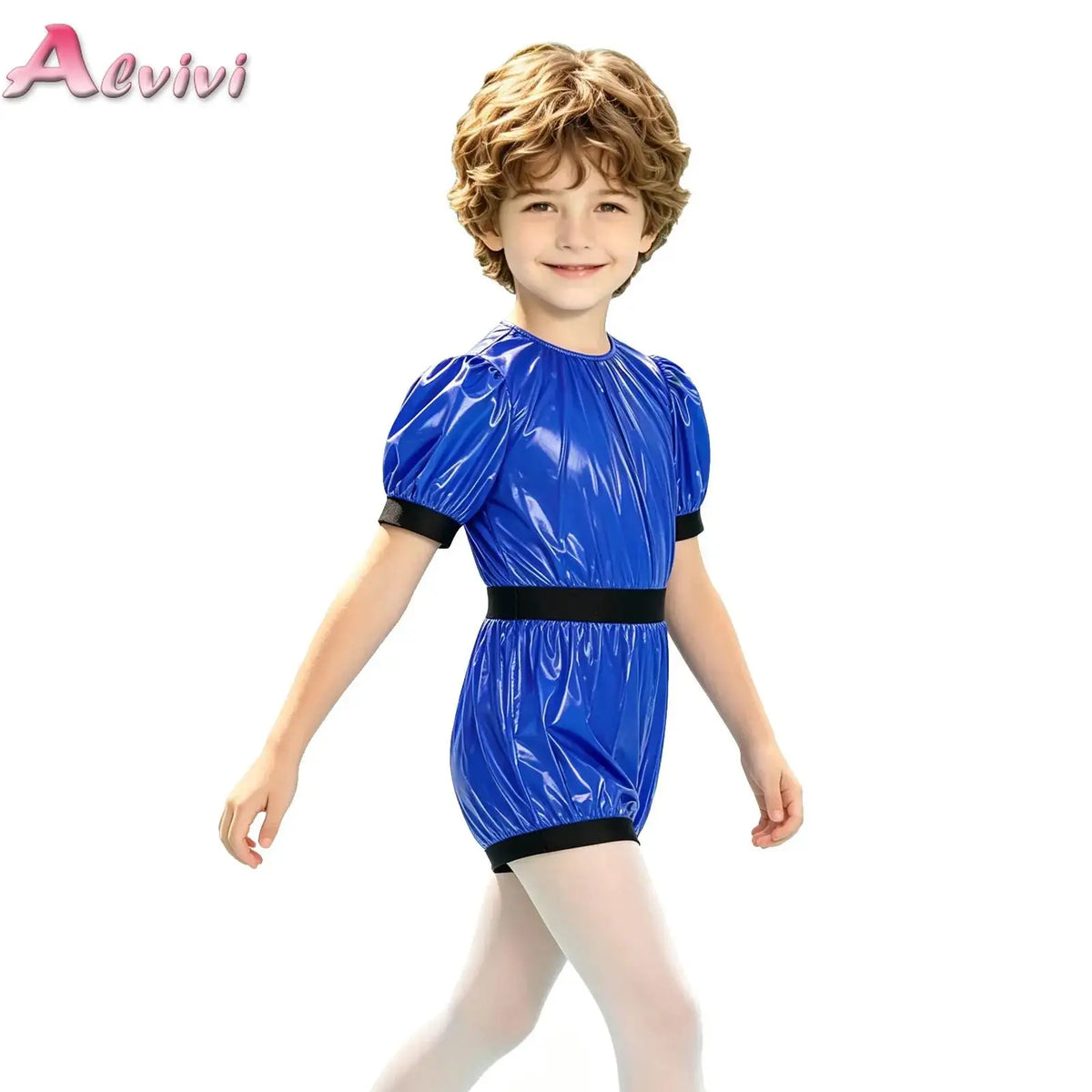Kids Boys Girls Waterproof Special Needs Bodysuit Round Collar Puff Sleeve Back Zipper Diaper Cover Jumpsuit for Daily Wear