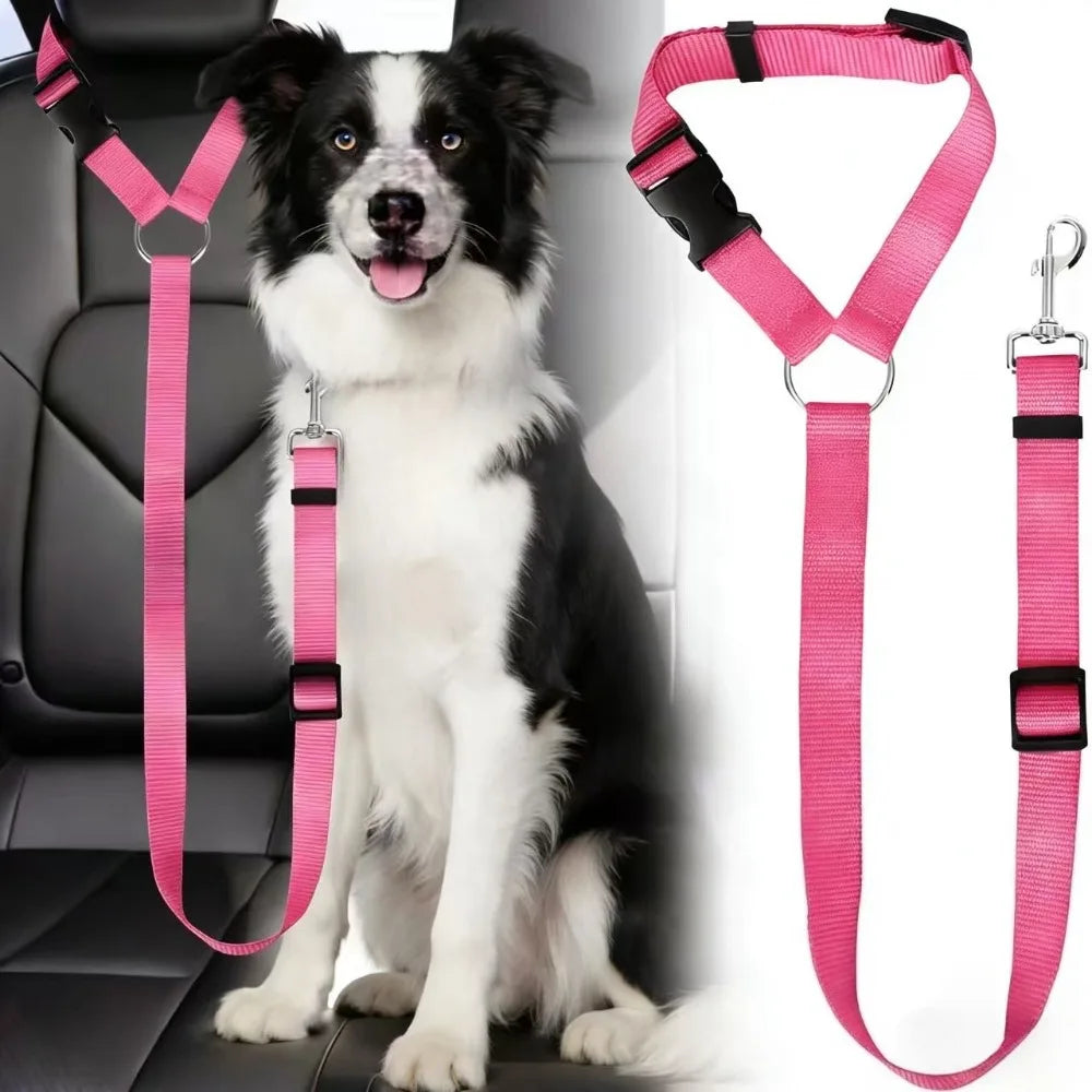 Pet Car Seat Belt, Nylon Leash, Rear Seat Belt, Adjustable Dog Safety Harness Collar, Pet Accessories