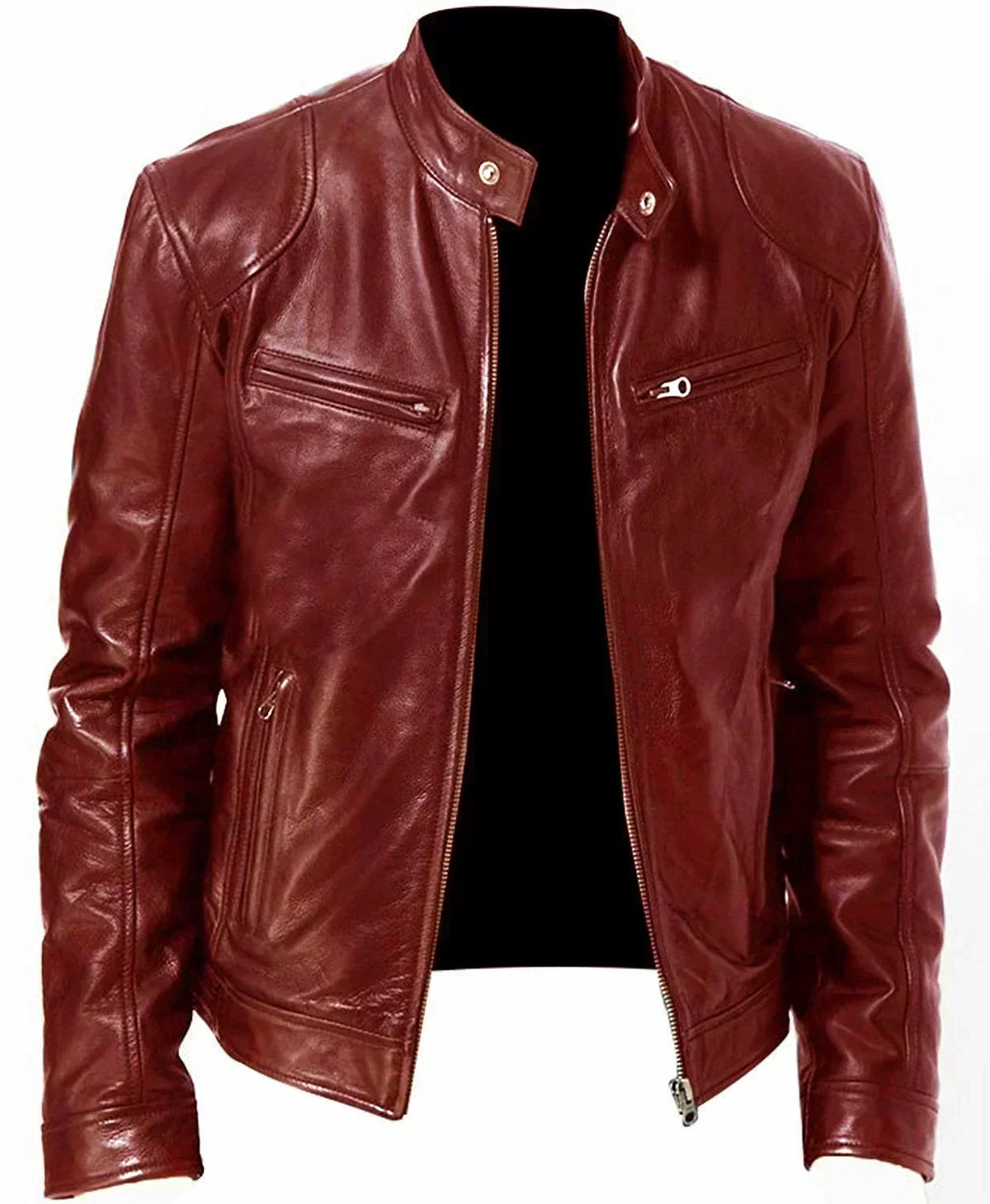 Motorcycle Leather Jackets Man Casual Fashion Motorcycle Coat Slim Fit Lapel PU Jackets Fall Anti-wind Leather Coat Male Retro