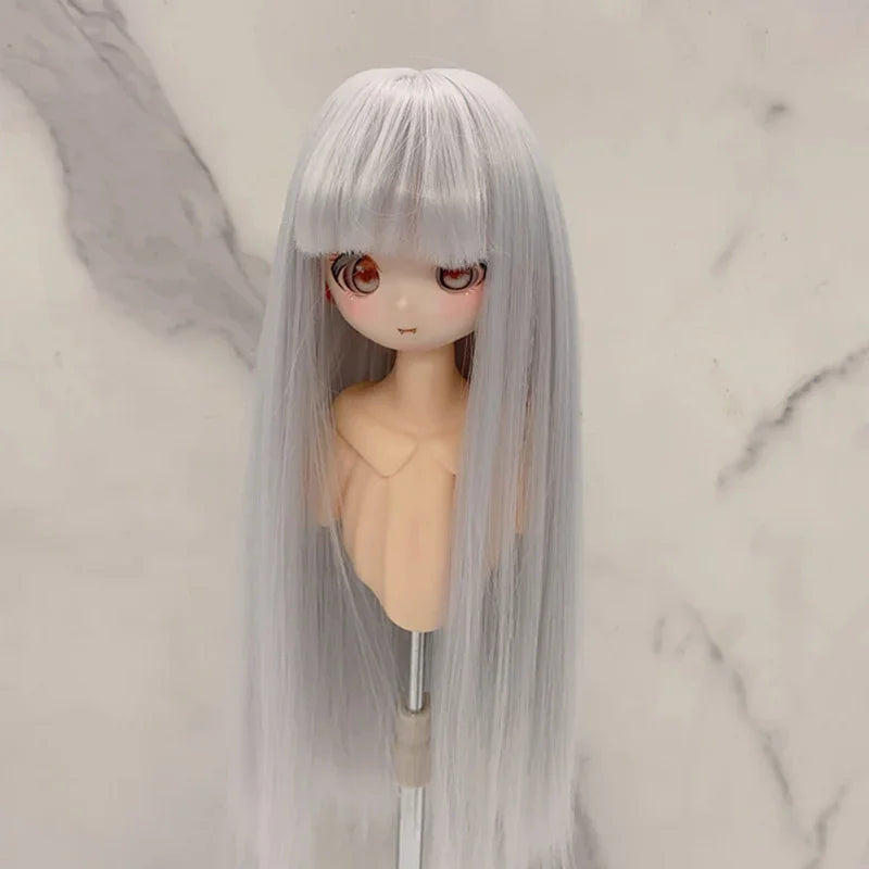 New 1/3 & 1/4 & 1/6 Bjd Doll's Wig with Bangs Long Straight Wig Girls Diy Makeup Accessories