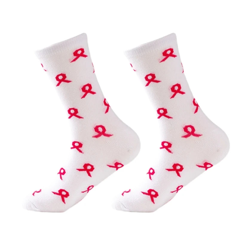Womens Breast Cancers Awareness Socks,Soft Pink Ribbon Sport Socks Gifts