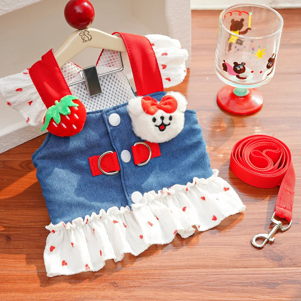 Beauty Spring Chef Back Pet Clothes for Teddy Bichon Small To Medium Yellow Dogs Cat Clothing Dress Stylish Dog and Cat Apparel