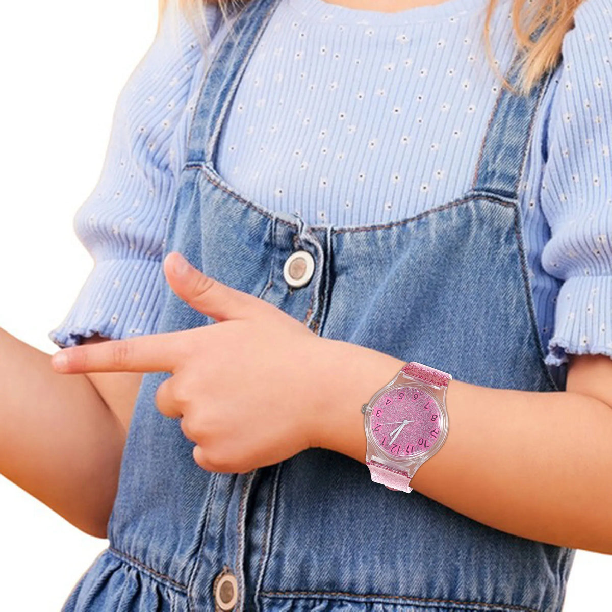 Kids Watch Colorful Shining Design Adjustable Strap Quartz Movement For Children Birthday Christmas Gift Wrist Decoration