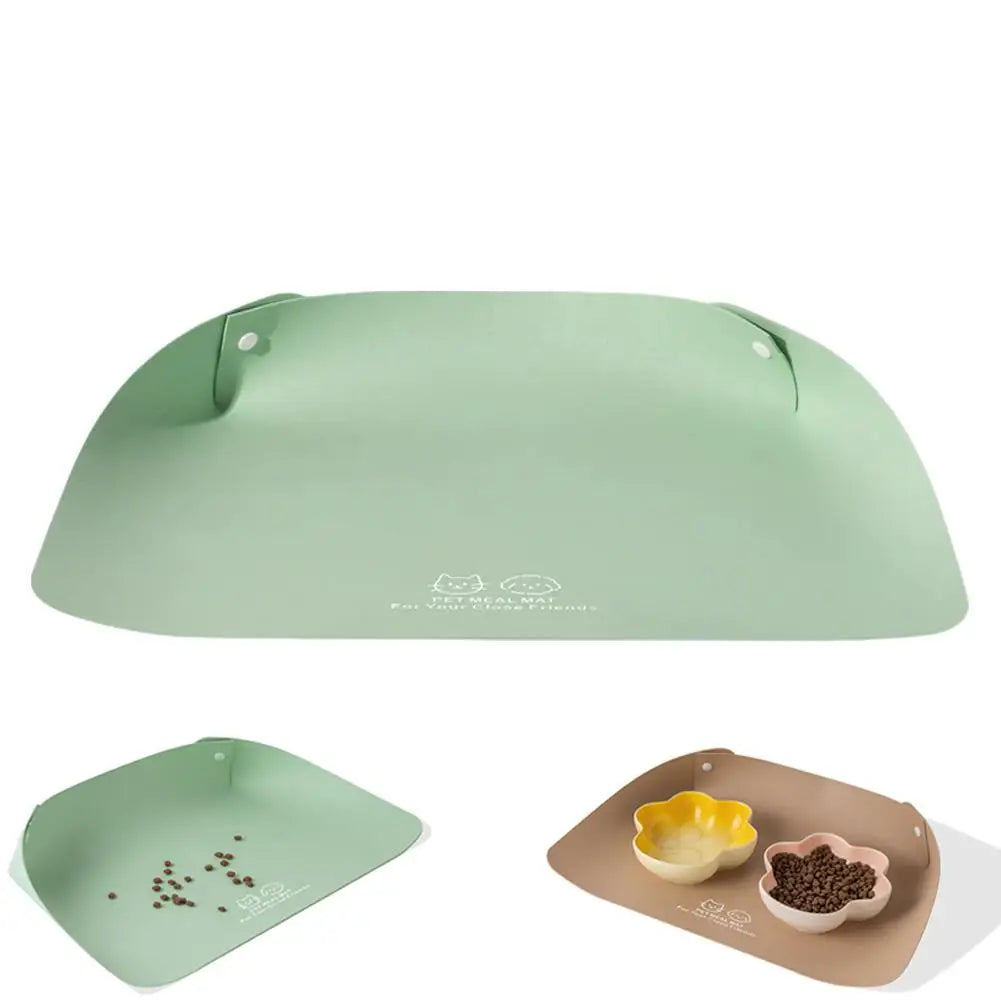 Semi Enclosed Pet Feeding Mat Thick Non Slip Waterproof Oil Proof Pad Floor Protector For Cat Dog Daily Dining Feeding Use