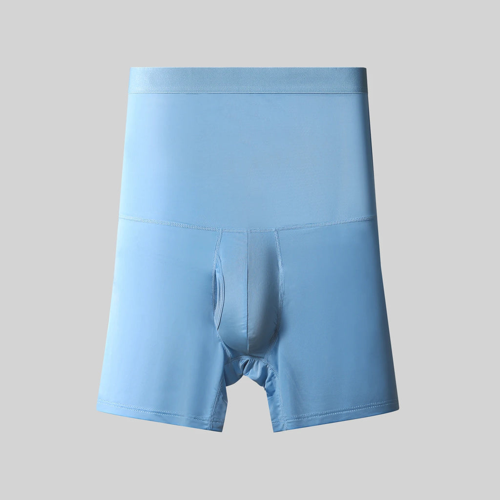 Men's sports underwear: high-waisted, belt-curving, plus-size, lengthened, anti-leg chafing, waist-protecting, flat-cut shorts