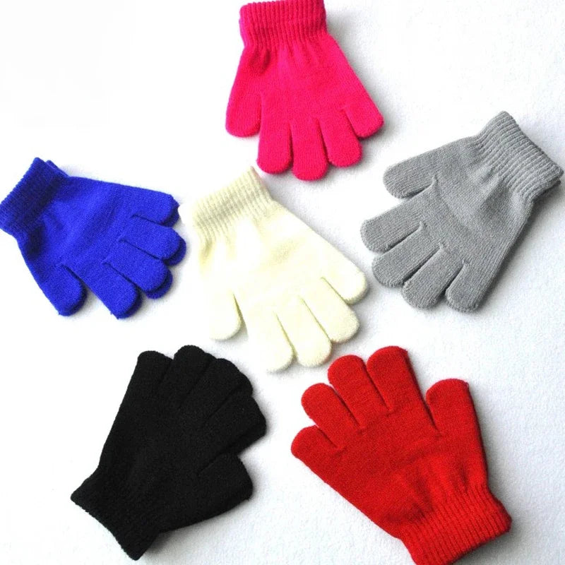 16 Color Kids Boys Girls Winter Cold and Warm Gloves Children Gloves for 6-10 Years Old