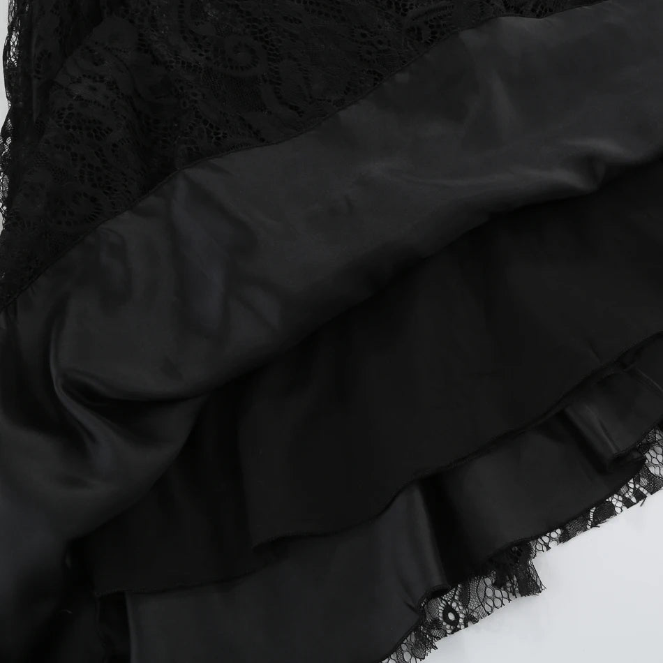 Kids Halloween Costumes Witch Dress Dark Theme Girls Party Dresses Children Lace Sleeves Evil Queen Luxury Carnival Gown