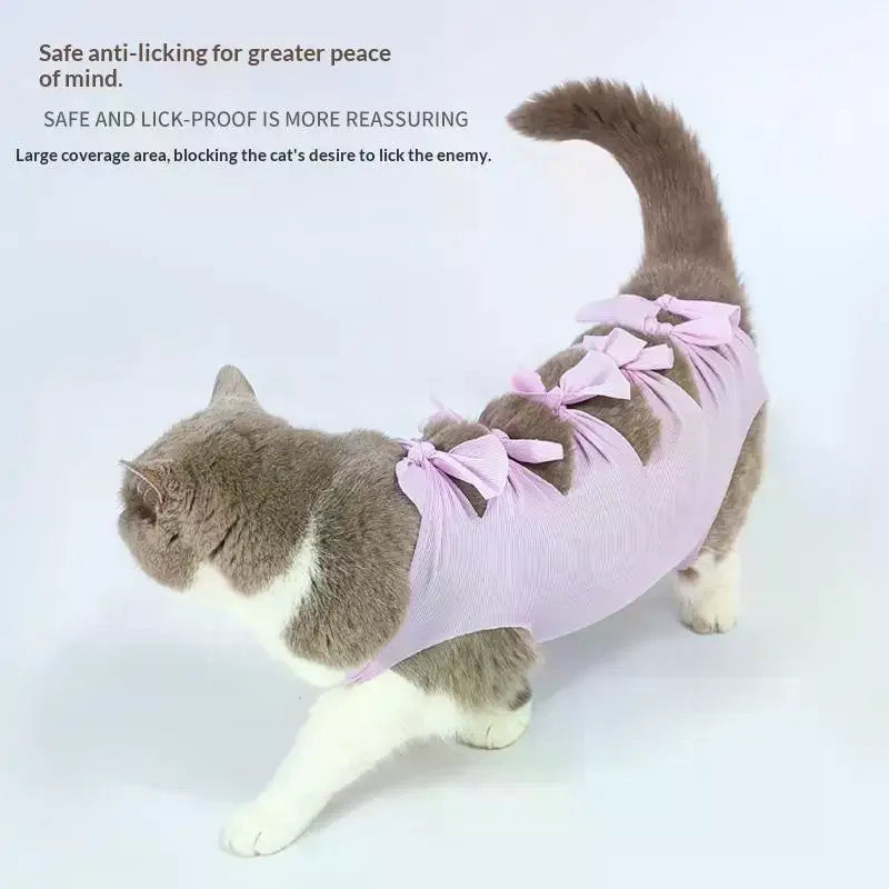 Pet Neutering Suit Cat Postoperative Recovery Clothes Anti-Licking Adjustable Wound Protective Clothing Pet Supplies