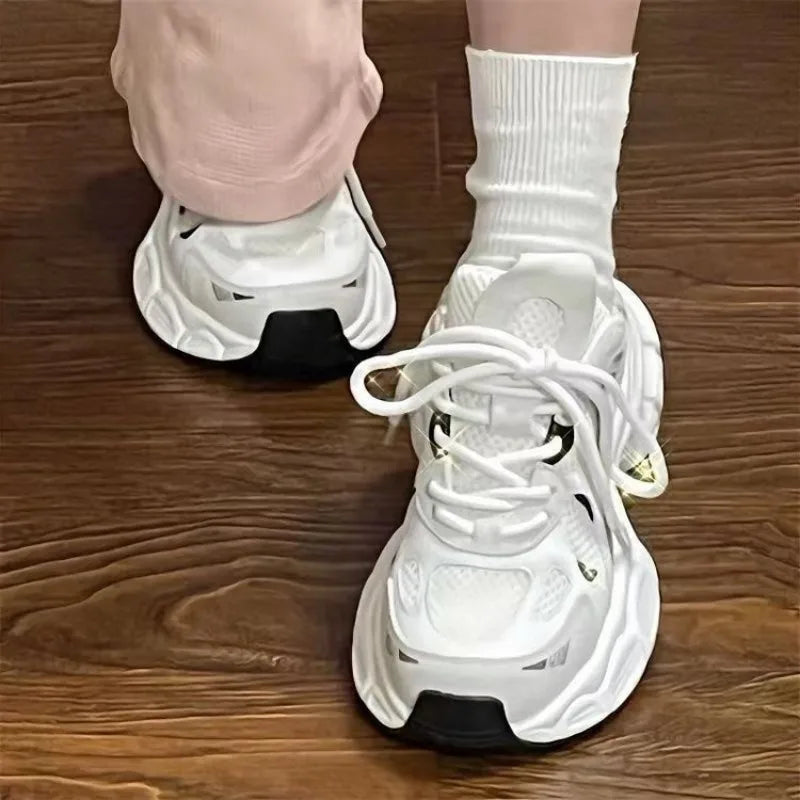 sneakers women trends 2024 summer Sneakers White Lace-Up Women's jogging Shoes platform Female designer shoes zapatos de mujer