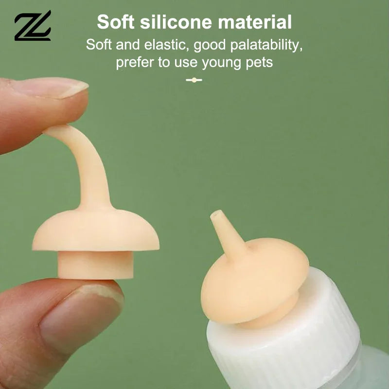 Pet Kitten Feeding Bottle Nipple Feeder Can Squeeze Liquid Milk Nursing Bottle For Newborn Dogs Puppies Rabbits Hamster Cat