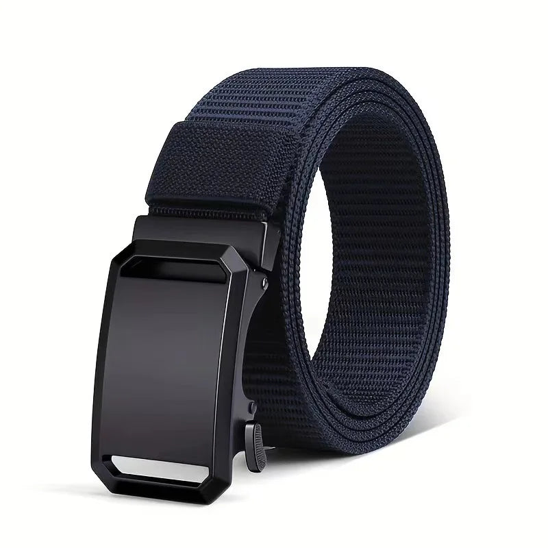 Men's Belt Automatic Metal Buckle Webbing Outdoor Work Tactical Belt Toothless Automatic Buckle Casual Sports Canvas Belts