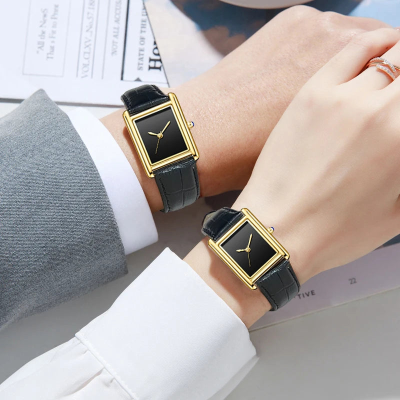 Reloj Top Brand Couple's Watches for Men and Women New Fashion Leather Strap Waterproof Quartz Wristwatch Gifts Drop Shipping