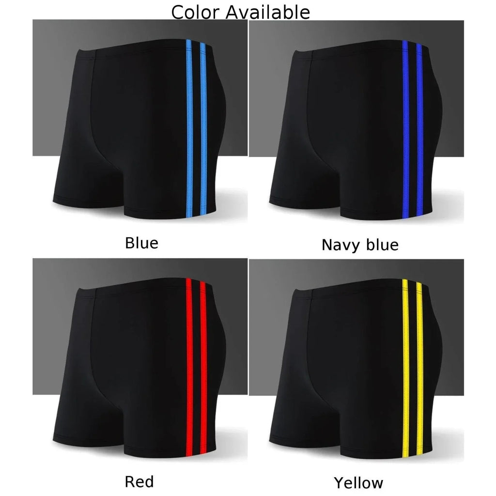 Male Swimwear Men Swimsuit Beachwear Board Briefs Elastic Shorts High Waist Quick Drying Swimming Trunks
