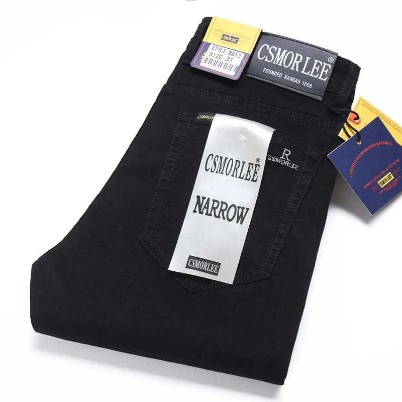 2026 Brand Top Classic Style Men Spring Summer Jeans Business Casual Light Blue Stretch Cotton Denim Male Trousers
