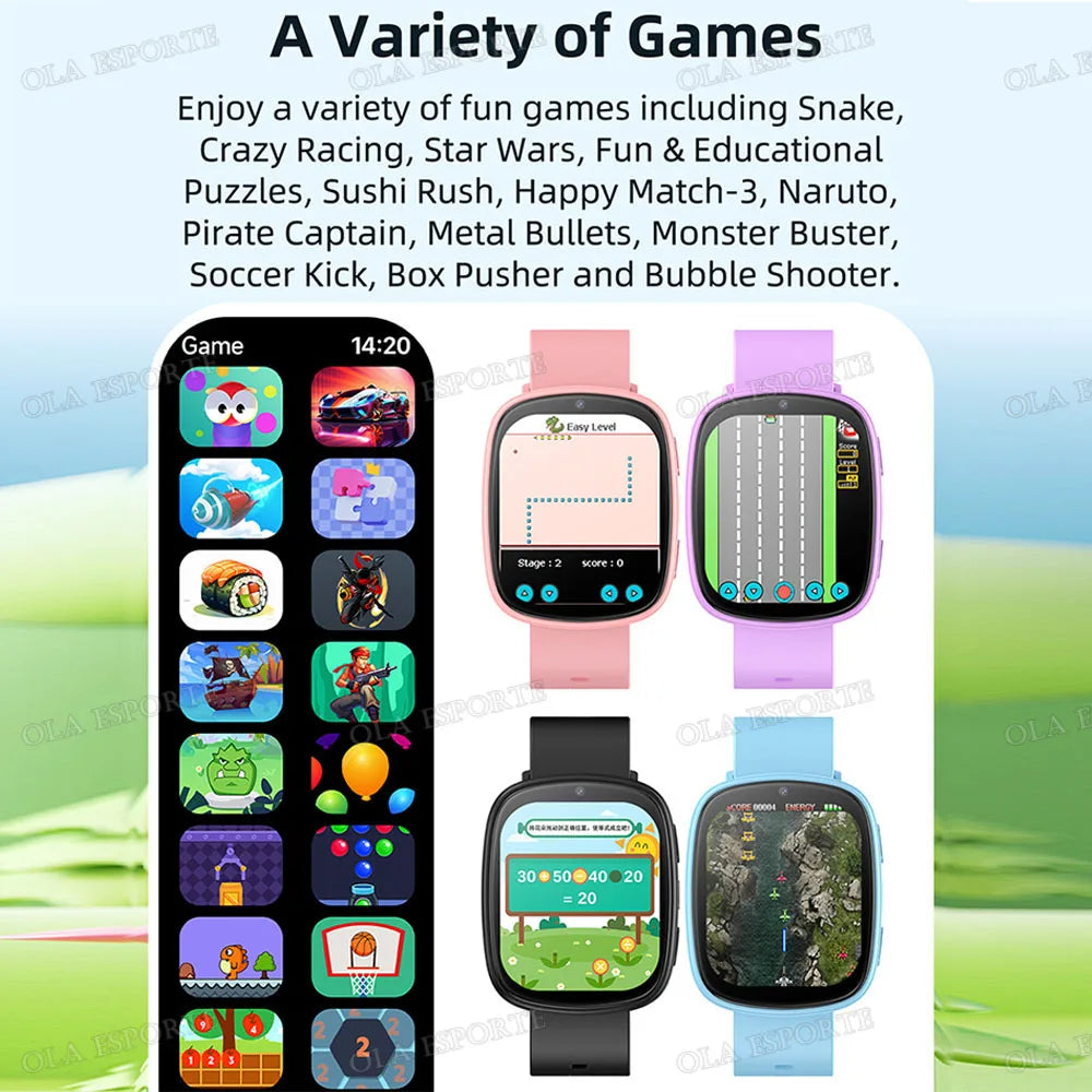 Children's Smartwatch With Camera Flashlight Kids Game Smart Watch Sleep Monitor Motion Monitoring For Boys and Girls Gifts HW12