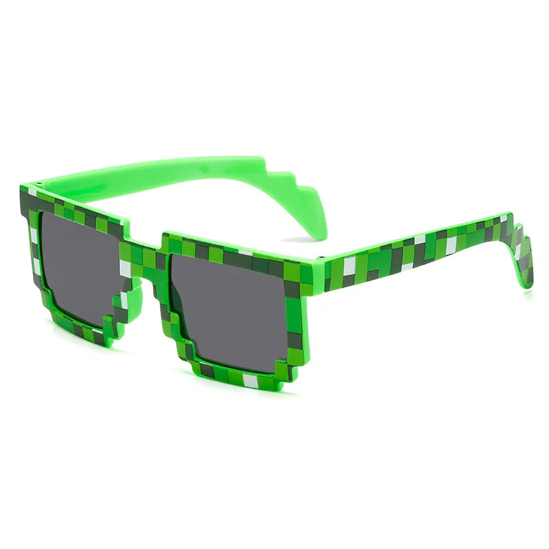 Kids and Adults Sunglasses Cosplay Action Game Peripheral Toy Square Glasses Pixel Mosaic Sunglasses Thug Life Sunglasses Gifts