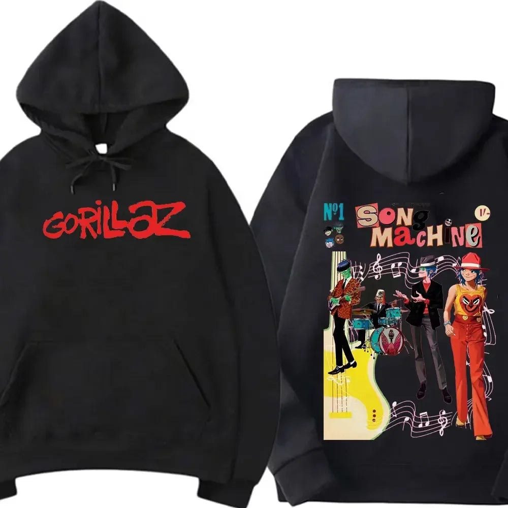Funny Music Band Gorillaz Demon Days Hoodie Boy Crazy Hoodied Round Collar Long Sleeve T Shirts Clothing Casual Graphic Hoody