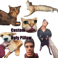 Customized Ugly Pet Pillow - DIY Abstract Personalized Funny Cute Cat Dog Pillow - No White Edges, Stuffed Animals of Your Pet