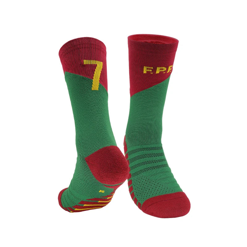 Kids Soccer Socks Number 10# Star 7# Mid-tube Boys Cycling Socks Outdoor Towel Bottom Fashion Men's Sport Football Short Socks
