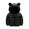Kids Girls Hooded Lightweight Down Jackets Boys Baby Cute Ears Coats Autumn Winter Warm Zipper Outerwear Children Casual Clothes