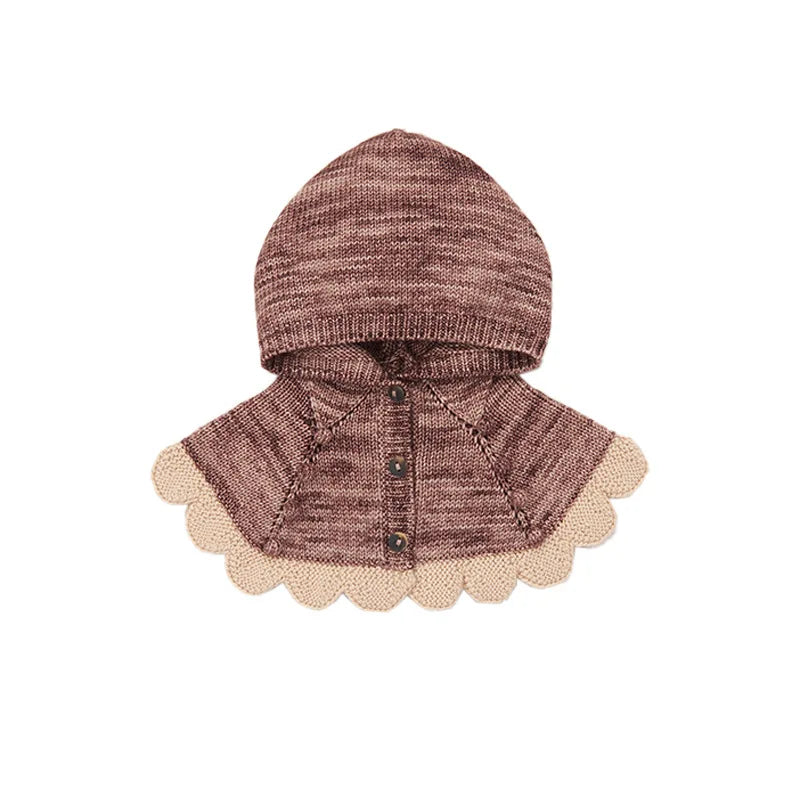 Kids' Sweater Set for Autumn & Winter 2025 MP Series - Girls' Tie-Front Shirt, Popcorn Knit Top, Skirt and Shawl Set