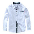 Kids Boys Shirts Spring Fashion Preppy Style Polka Dot Accent Long Sleeve Top Soft Breathable Cotton for School Daily Wear 3-12Y