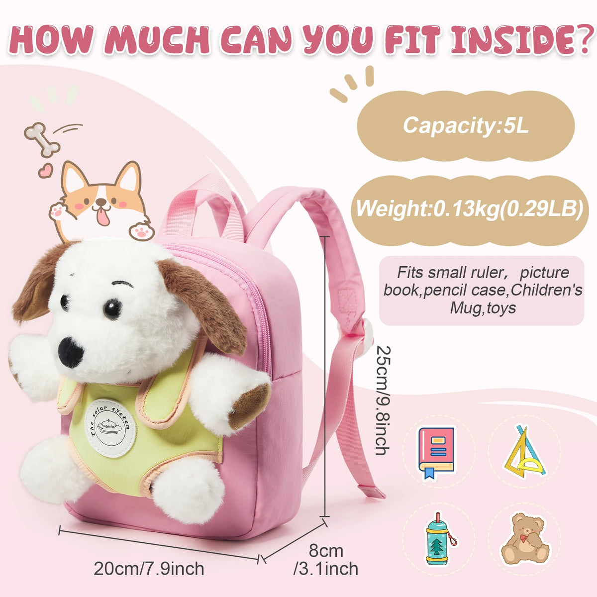 Plush Backpack Girls Boys Cute Preppy Kawaii Plushie Doll Fur Bag Children's Bag School Bag Mini Bags Kids Backpack Kindergarten