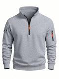 Men's sweatshirt 2025 autumn and winter new casual sports casual long sleeved high neck half zipper windproof top