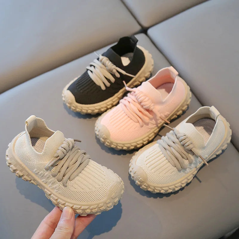 Children Sports Shoes Breathable Mesh Shoes Boy Casual Shoes Knitted Girls Kids Sneakers Soft Bottom Baby Shoes Toddler Sneakers