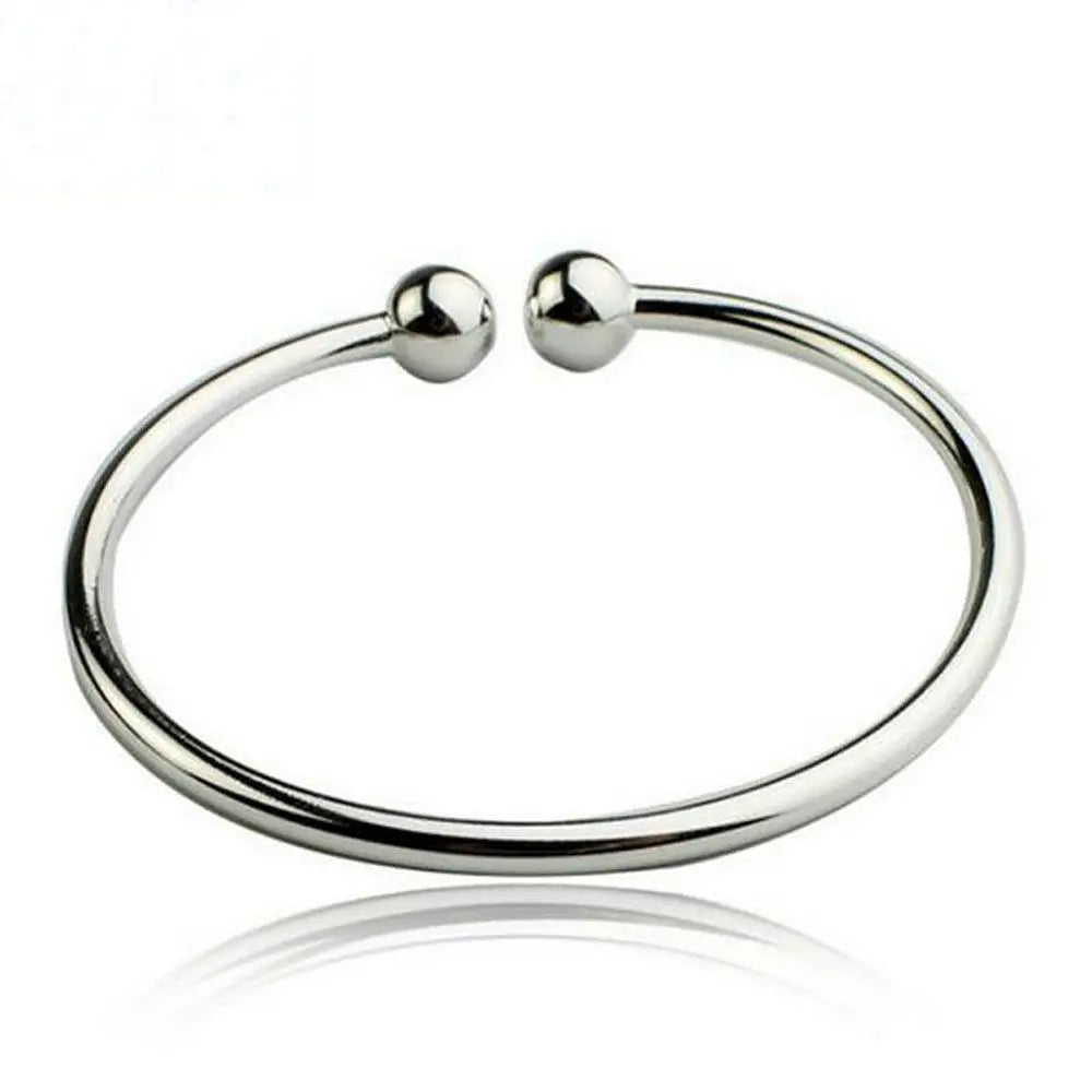 Trendy Silver Plated Gifts Bracelet Mens/Womens Fashion Jewelry Adjustable Bangles