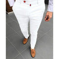 New Men's Fashion Casual Trousers Daily Office Business Formal Pants Solid Slim Pencil Pants Men Versatile Pants for Four Season