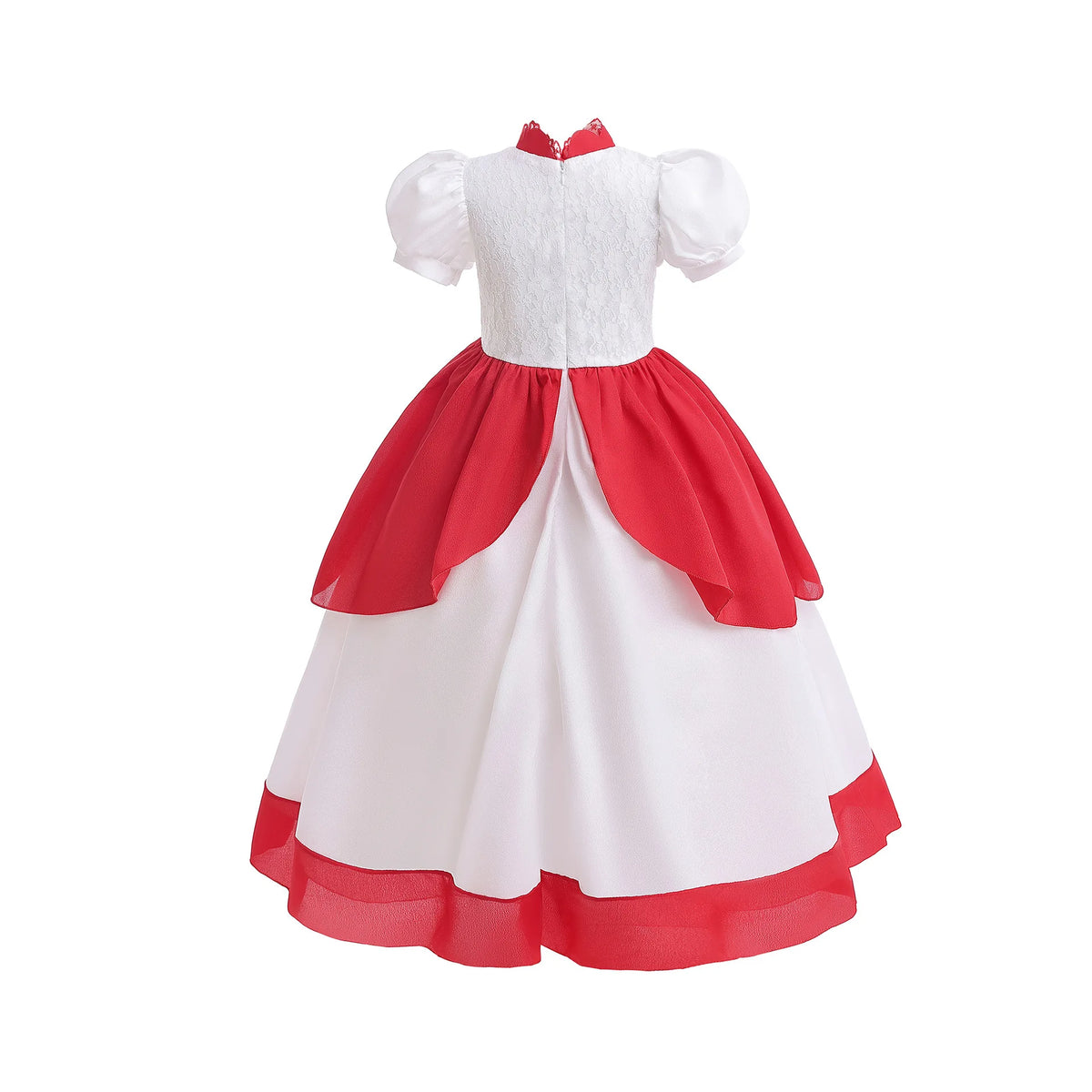 Kid White Peach Costume Princess Costume Plumber Adventure Girls Cosplay Apparel Halloween Video Game Victory Bonus Lolita Dress