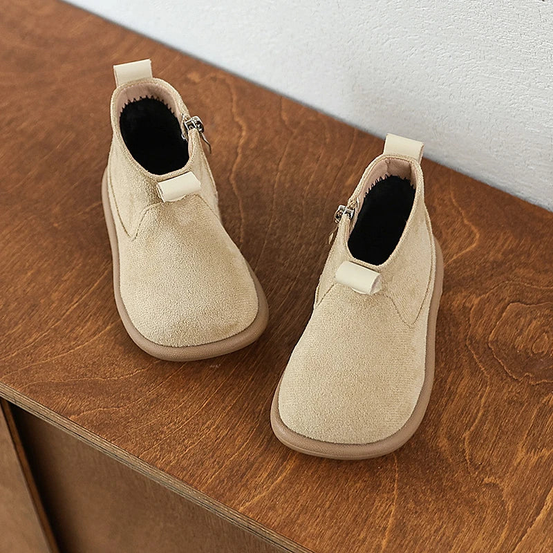 Baby Boys Girls Boots Autumn Winter Children Casual Shoes Outdoor Anti-slip Infant Shoes Oxford Suede Plush Kids Ankle Boots
