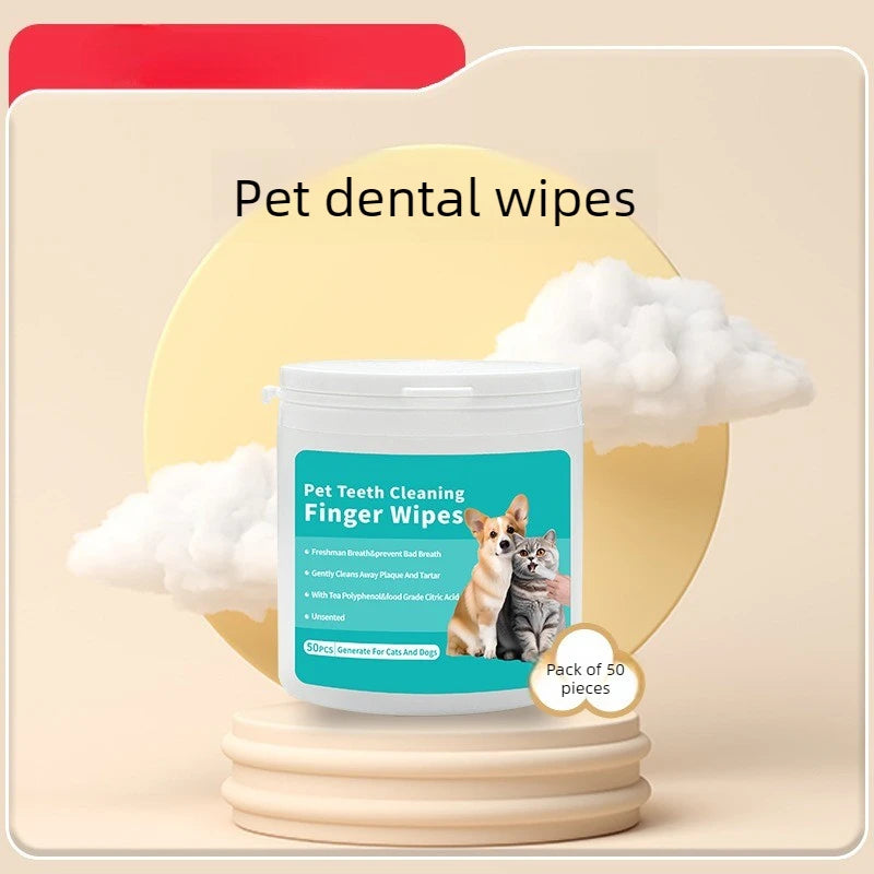 Pet Teeth Cleaning Products, Disposable Finger Toothbrush, Finger-Sleeve Wet Wipes, Oral Care For Dogs And Cats
