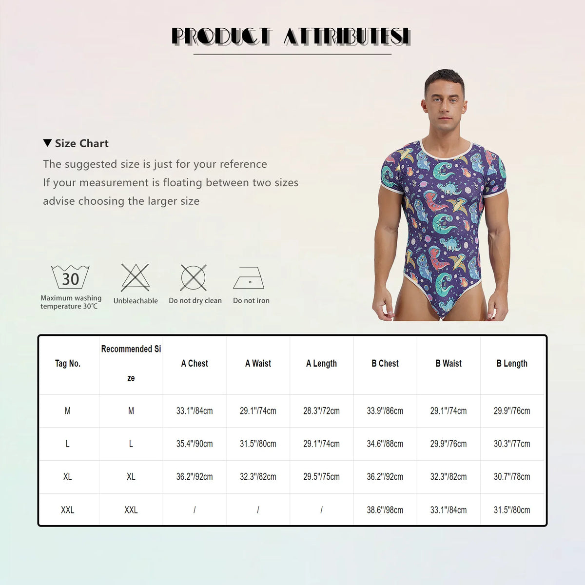 Mens Pajamas Bodysuit Sleepwear Cute Cartoon Print Short Sleeve Leotard Buttoned Crotch Diaper Rompers Pajama Swim Bathing Suit