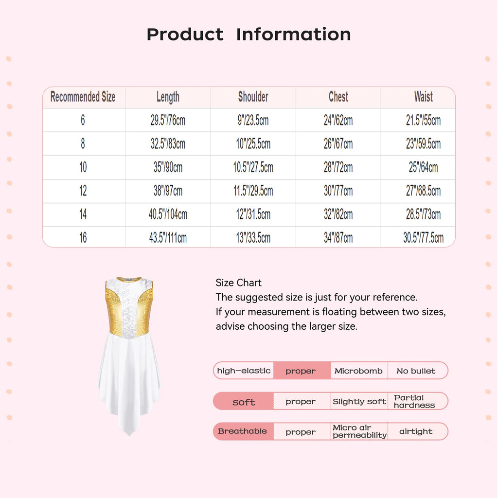 Kids Girls Liturgical Praise Dress Lyrical Dance Performance Costumes Children Church Choir Worship Ballroom Dancing