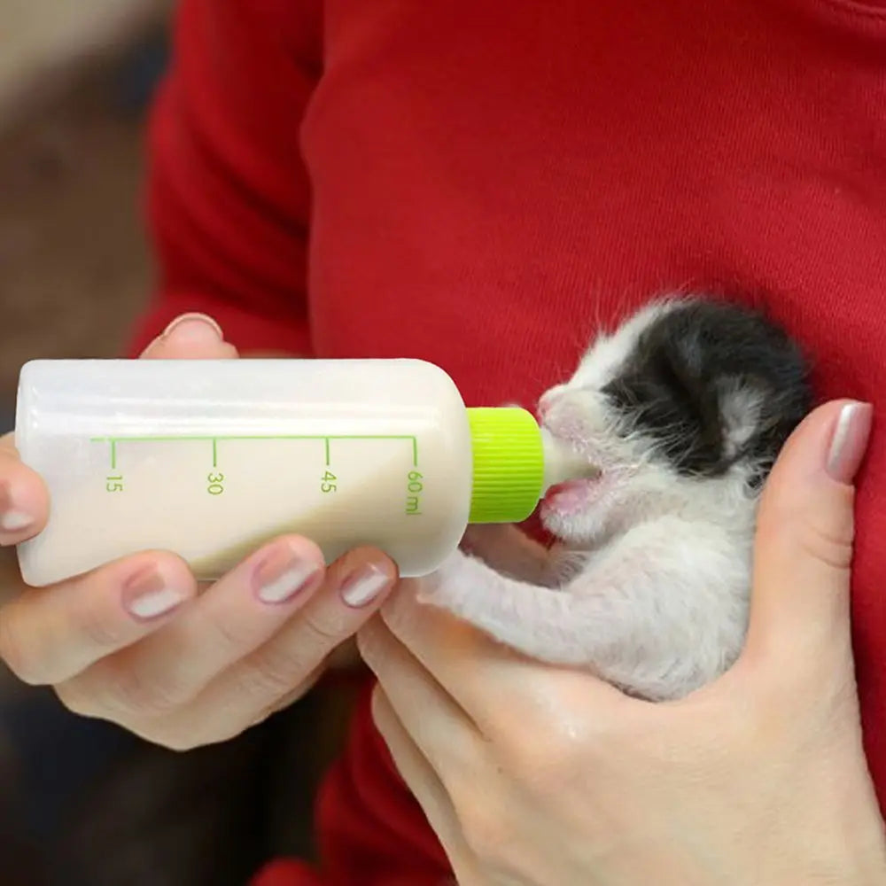 Pet Puppy 1 Set Feeder Pet Kitten Feeding Bottle Dog Nursing Bottle Pet Supplies with Cleaning Brush Kit Nipple